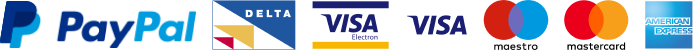 cards accepted - visa - delta - visa electron - maestro - master card - american express